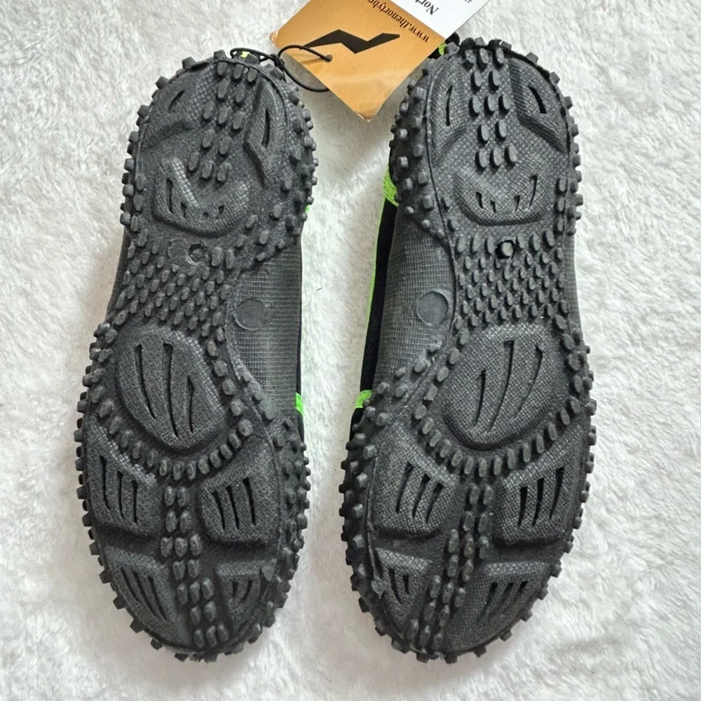 Norty Footwear Kids Black and Green Water Shoes Size 12